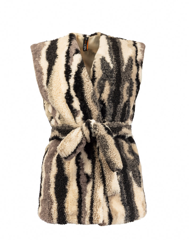 NED Teddy Gilet Seron SL-RMJ Teddy Fur Stripe