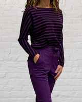 mi piace travel boothals top 202487 purple/black stripe