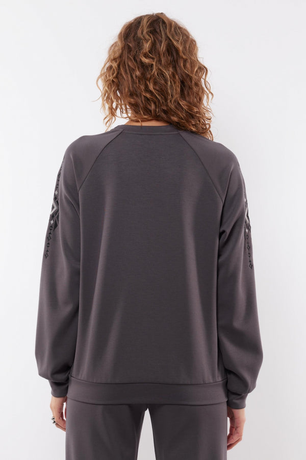 C&S The Label Sweater Laurie Dark Grey