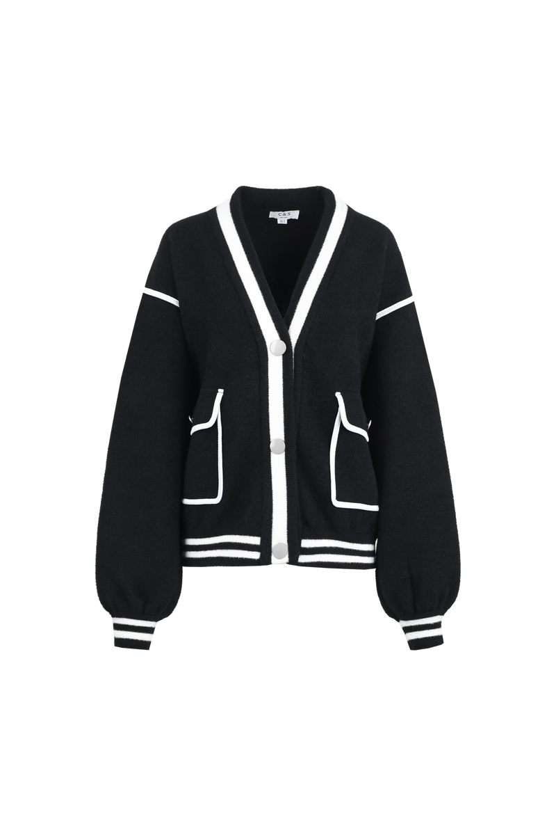 c&s the label kris cardigan black/offwhite