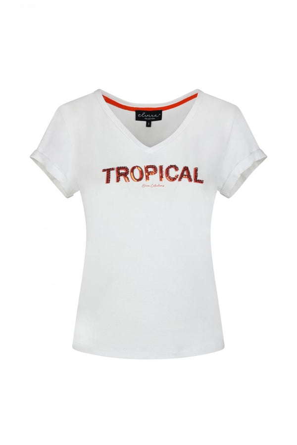 elvira t-shirt tropical orange